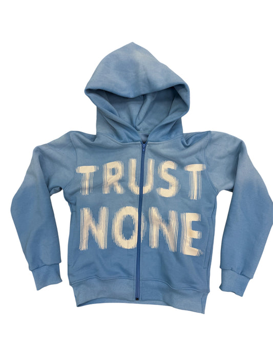 “Trust None” sky blue